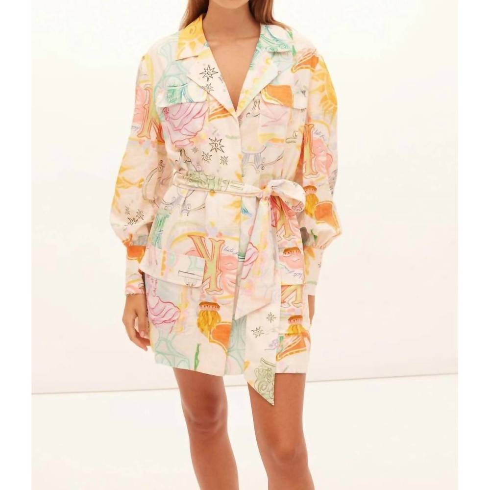 NEW KATE FORD ethelinda utility mini dress in multicolor